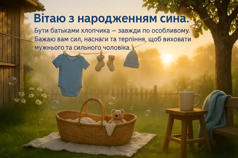 Привітання з народженням сина