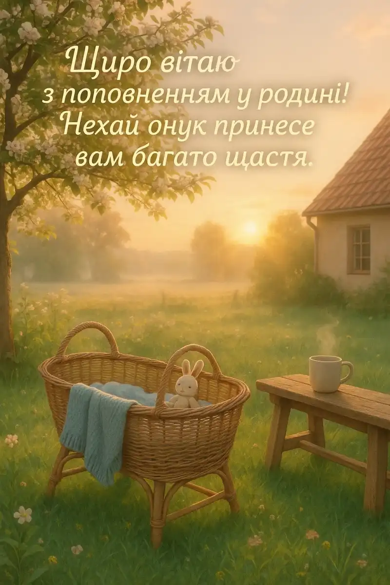 Привітання дідуся і бабусі з народженням онука