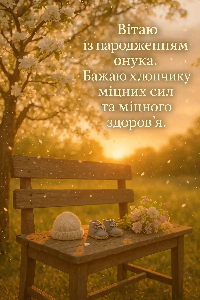 Привітання дідуся і бабусі з народженням онука