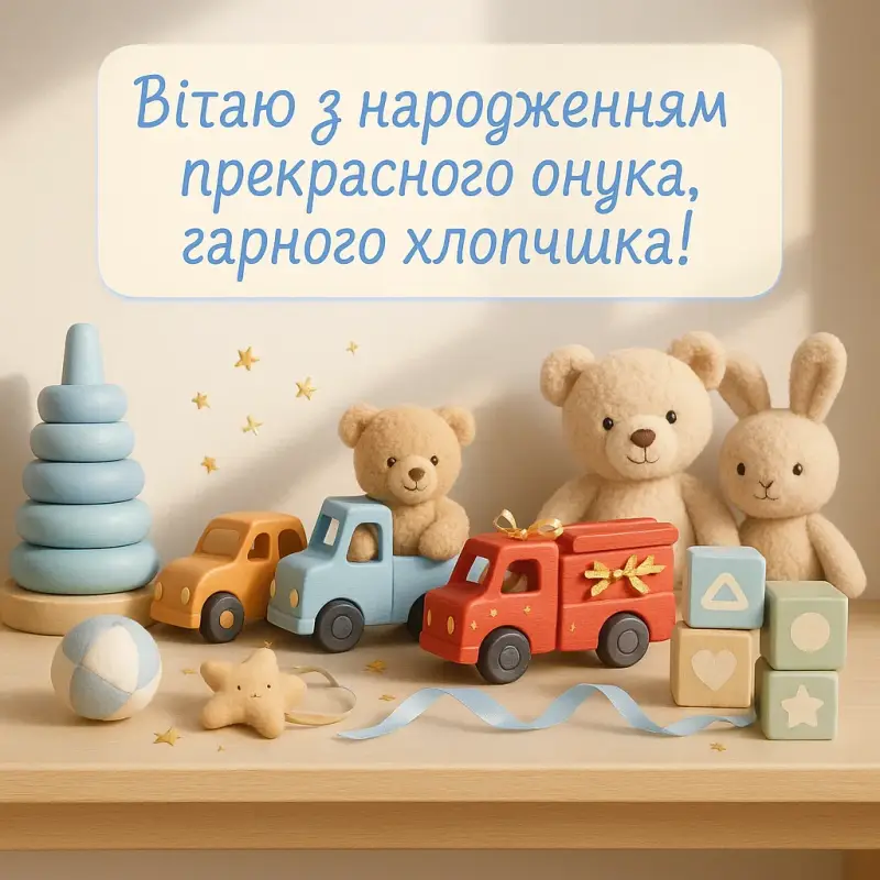 Привітання дідуся і бабусі з народженням онука