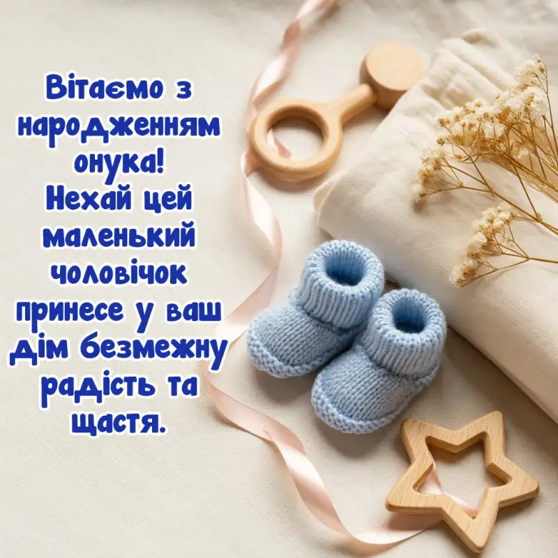 Привітання дідуся і бабусі з народженням онука