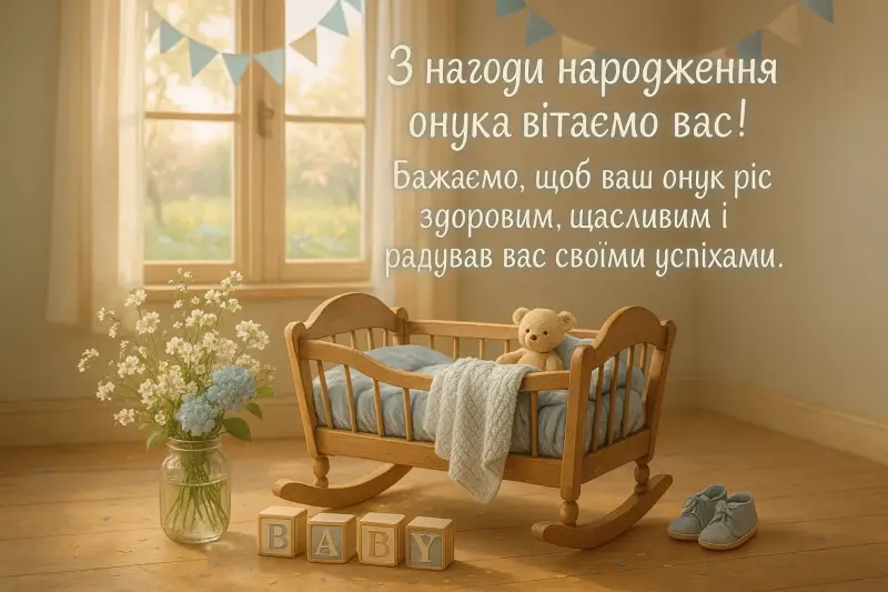 Привітання дідуся і бабусі з народженням онука