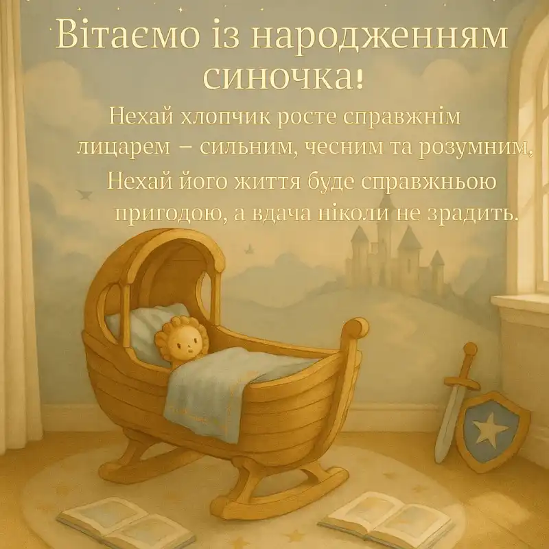 Привітання з народженням сина