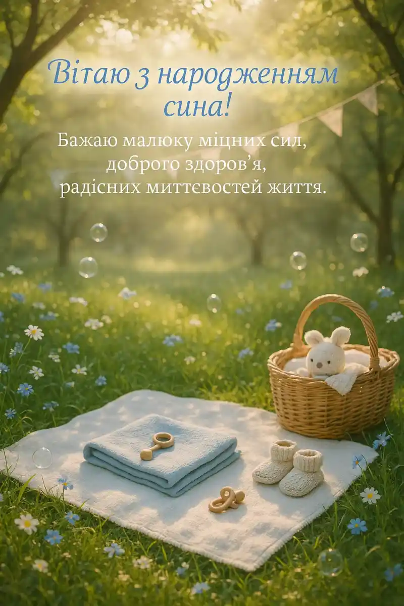 Привітання з народженням сина