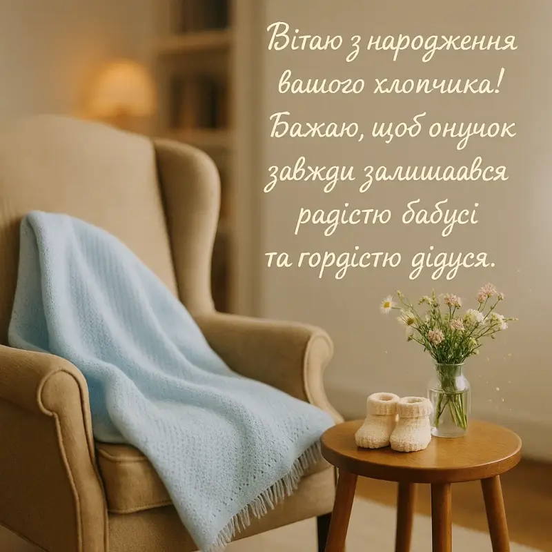 Привітання дідуся і бабусі з народженням онука