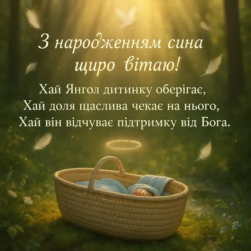 Привітання з народженням сина