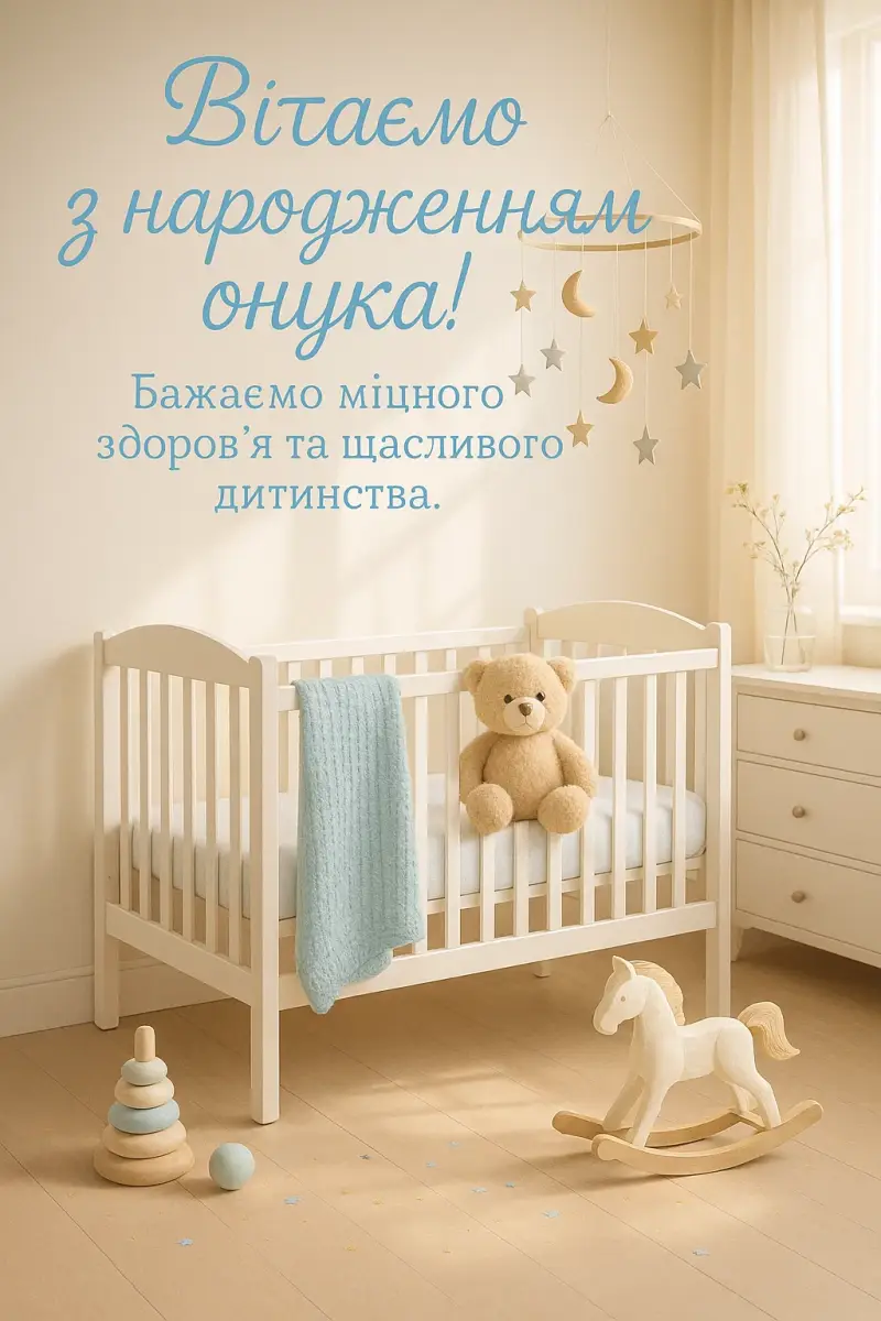 Привітання дідуся і бабусі з народженням онука