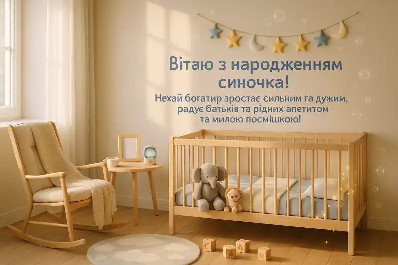 Привітання з народженням сина