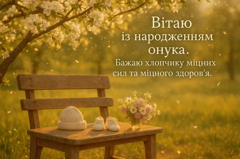 Привітання дідуся і бабусі з народженням онука