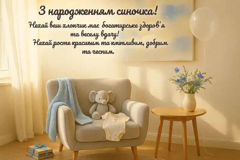 Привітання з народженням сина