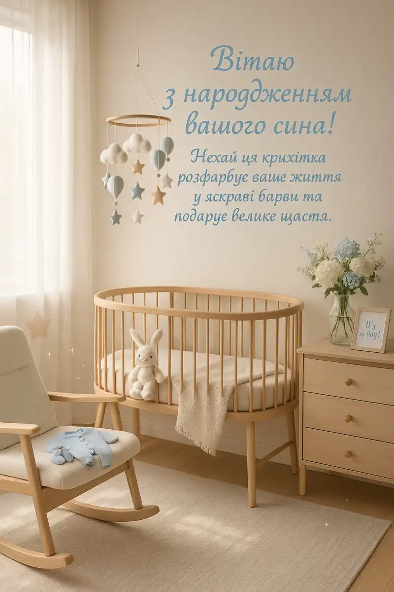 Привітання з народженням сина