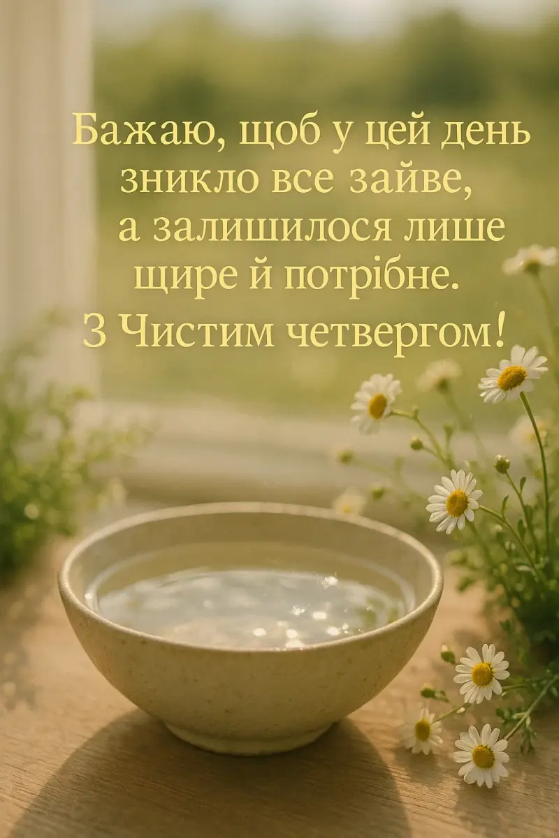 Листівки та привітання з чистим четвергом