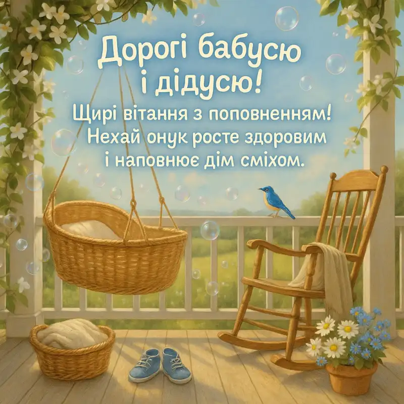 Привітання для дідуся і бабусі з народженням онука