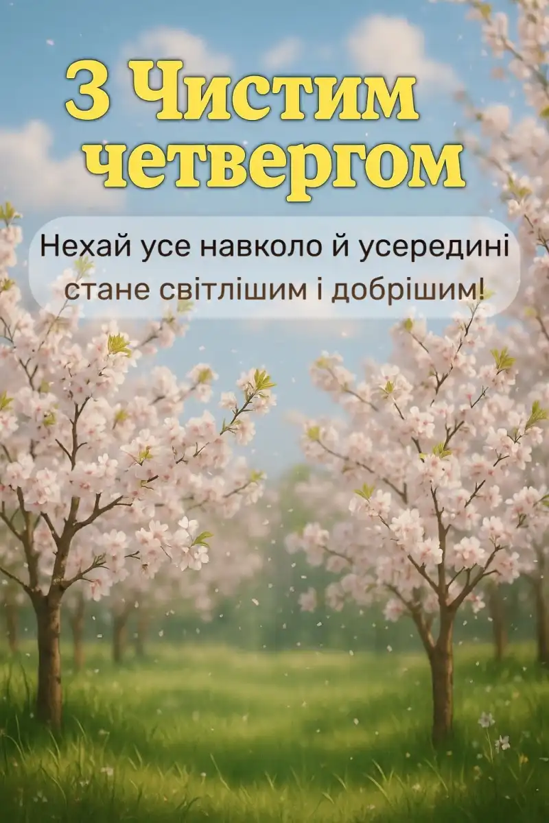 Листівки та привітання з чистим четвергом