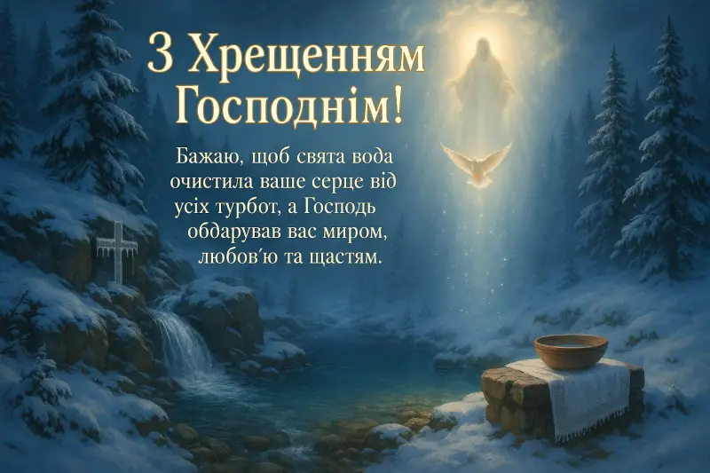 Привітання з Хрещенням Господнім в картинках