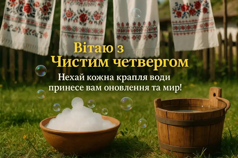 Листівки та привітання з чистим четвергом